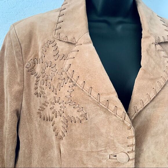 Coldwater Creek Tan Suede Jacket Size Large - Picture 3 of 15